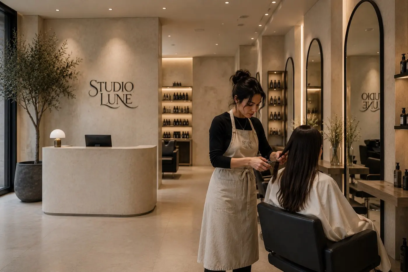 Studio Lune, Salon de coiffure, identité visuelle complète