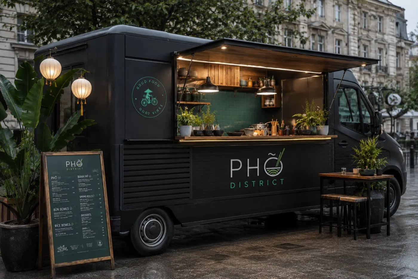 Phở District, Street food, identité et habillage mobile